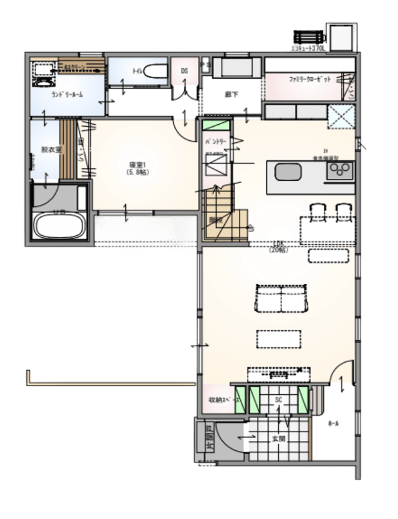 1F 間取り図