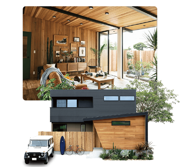 アメリカンローカルハウスの平屋をイメージした家